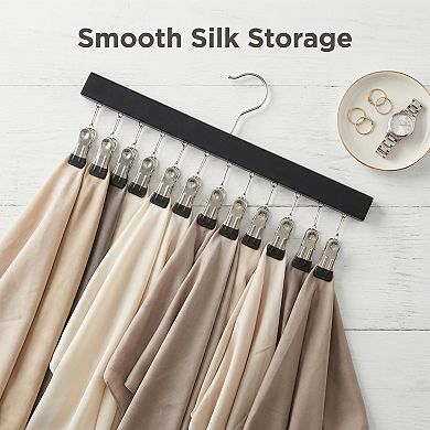 2 Pcs Wood Hat Hangers Wood Hanger with 12 Hooks for Closet Organizer Space Saving 15.4 x 7.7 Inch