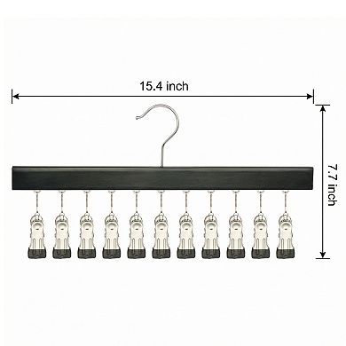 2 Pcs Wood Hat Hangers Wood Hanger with 12 Hooks for Closet Organizer Space Saving 15.4 x 7.7 Inch