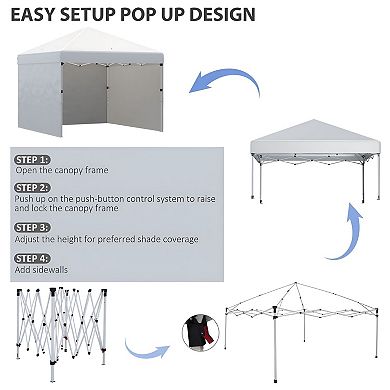 Outdoor Pop-Up Gazebo Canopy with Sidewalls for Backyard, Camping, and Picnics