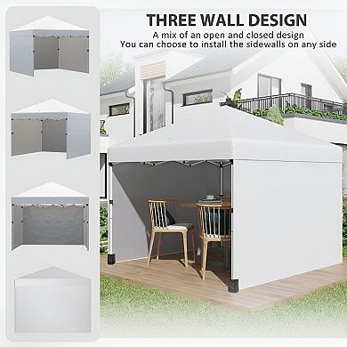 Outdoor Pop-Up Gazebo Canopy with Sidewalls for Backyard, Camping, and Picnics