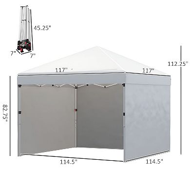 Outdoor Pop-Up Gazebo Canopy with Sidewalls for Backyard, Camping, and Picnics