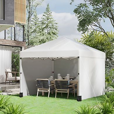 Outdoor Pop-Up Gazebo Canopy with Sidewalls for Backyard, Camping, and Picnics