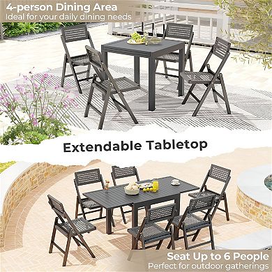 Modern Aluminum Outdoor Dining Table for Patio or Deck