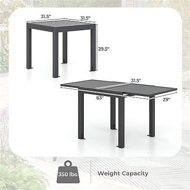 Modern Aluminum Outdoor Dining Table for Patio or Deck