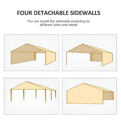 Party Tent Canopy with Removable Sidewalls and Window Panels for Outdoor Events