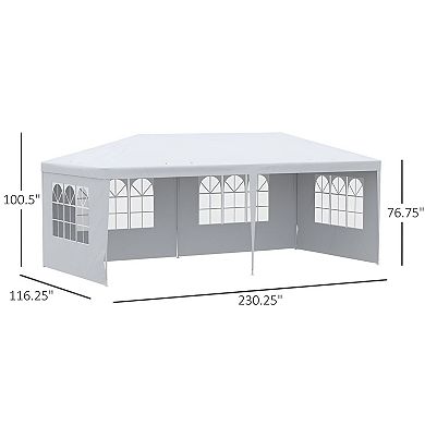 Party Tent Canopy with Removable Sidewalls and Window Panels for Outdoor Events