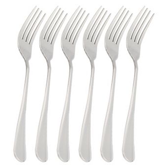 Stainless Steel Forks 6 pc Salad Dinner Fork Tableware Dinnerware for Eating Cooking 8"