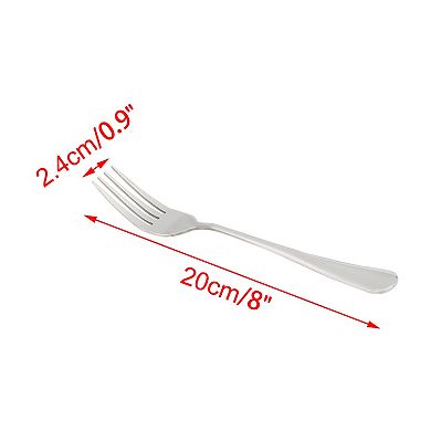 Stainless Steel Forks 6 Pcs Salad Dinner Fork Tableware Dinnerware for Eating Cooking 8"