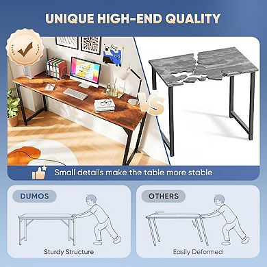 YIORTWO Computer Desk for Small Spaces with Storage Bag & Hook, Writing Gaming Desk