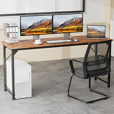 YIORTWO Computer Desk for Small Spaces with Storage Bag & Hook, Writing Gaming Desk