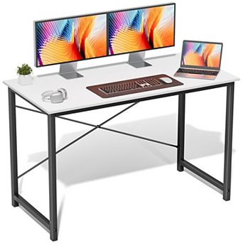 YIORTWO Computer Desk for Small Spaces with Storage Bag & Hook, Writing Gaming Desk
