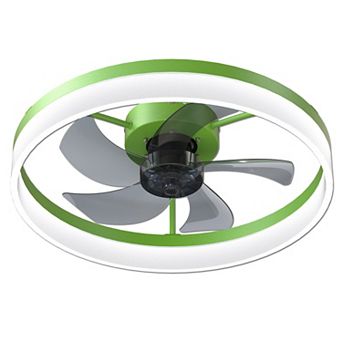ELEMENT ACE Modern Flush Mount Ceiling Fan with Dimmable LED Light and Remote Control