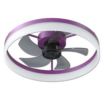 ELEMENT ACE Modern Flush Mount Ceiling Fan with Dimmable LED Light and Remote Control