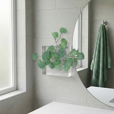 Artificial Money Grass, Real Touch Faux Pennywort Greenery for Office Desk Bathroom Shelf 6.7"H