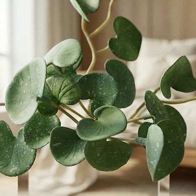 Artificial Money Grass, Real Touch Faux Pennywort Greenery for Office Desk Bathroom Shelf 6.7"H