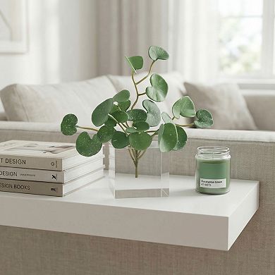 Artificial Money Grass, Real Touch Faux Pennywort Greenery for Office Desk Bathroom Shelf 6.7"H