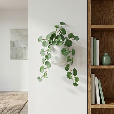 Artificial Money Grass, Real Touch Faux Pennywort Greenery for Office Desk Bathroom Shelf 6.7"H