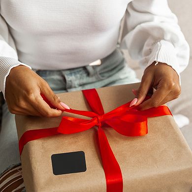 Removable Erasable Model I Gift Stickers 2.36"x1.5" Black 10 Pcs