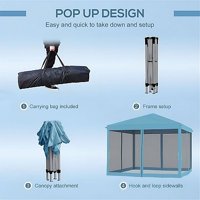Pop-Up Shade Canopy Tent with Steel Frame and Adjustable Height for Outdoor Gatherings