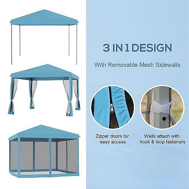 Pop-Up Shade Canopy Tent with Steel Frame and Adjustable Height for Outdoor Gatherings