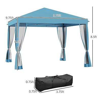 Pop-Up Shade Canopy Tent with Steel Frame and Adjustable Height for Outdoor Gatherings
