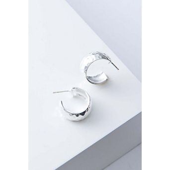 Wide Hammered Hoops