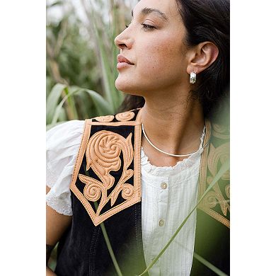 Wide Hammered Hoops
