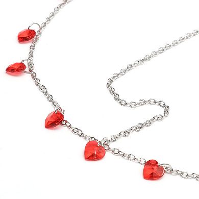 Headpiece Heart Faux Diamond Head Chain Silver Tone 1 Pc