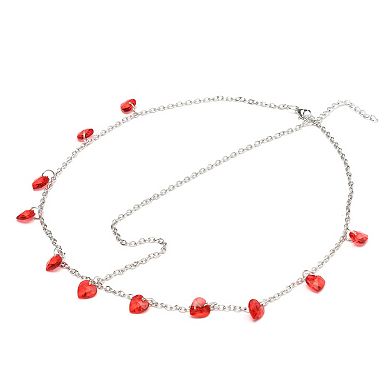 Headpiece Heart Faux Diamond Head Chain Silver Tone 1 Pc