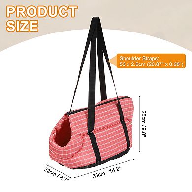 Plaid Pattern Dog Purse Carriers with Crossbody Strap 1Pc