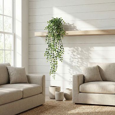 Artificial Hanging Plants, Faux Eucalyptus Greenery for Shelf Bathroom Wall Decor, Fake Vines 2.6ft