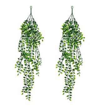 Artificial Hanging Plants, Faux Eucalyptus Greenery for Shelf Bathroom Wall Decor, Fake Vines 2.6ft