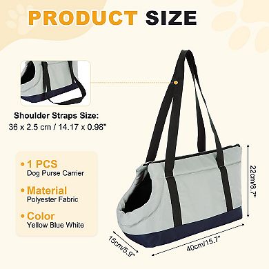 Contrast Color Dog Purse Carrier with Crossbody Strap 1Pc