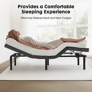 YIORTWO Electric Adjustable Bed Frame with Remote, Zero Gravity, Head & Foot Incline