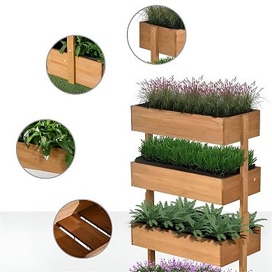 Vertical Garden Planter with 4 Tiered Flower Boxes for Patio or Balcony