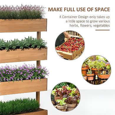 Vertical Garden Planter with 4 Tiered Flower Boxes for Patio or Balcony