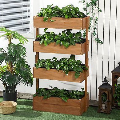 Vertical Garden Planter with 4 Tiered Flower Boxes for Patio or Balcony