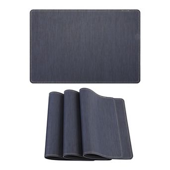Placemats Set of 4 Faux Leather Mats for Kitchen Dining Table Decor Heat Resistant Mat 17.7x11.8Inch