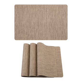 Placemats Set of 4 Faux Leather Mats for Kitchen Dining Table Decor Heat Resistant Mat 17.7x11.8Inch