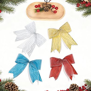 Elegant Fabric Gift Bow Decoration Set 6.69"x7.48" 2 Pcs