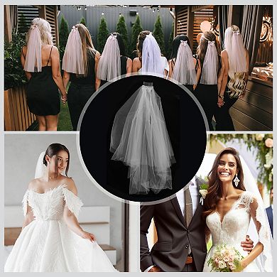 Elegant Wedding Veil 1 Pc Double Layer White
