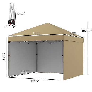 Outdoor Pop-Up Canopy Tent with Removable Walls and Sandbags