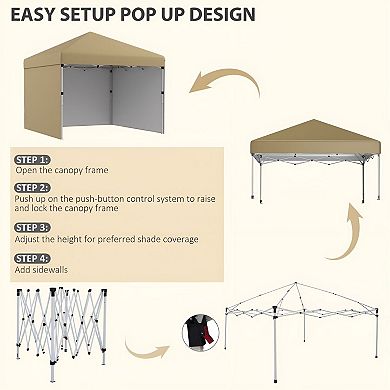 Outdoor Pop-Up Canopy Tent with Removable Walls and Sandbags