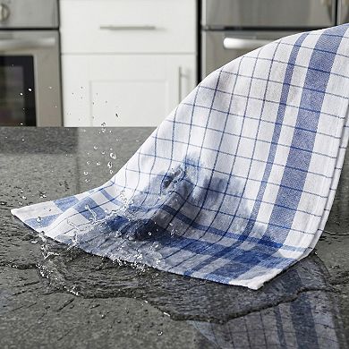 Classic Plaid Pattern Kitchen Towels, 2 Pack Absorbent Quick-Drying Cleaning Towels 16" x 28"
