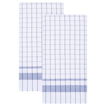 Classic Plaid Pattern Kitchen Towels, 2 Pack Absorbent Quick-Drying Cleaning Towels 16" x 28"