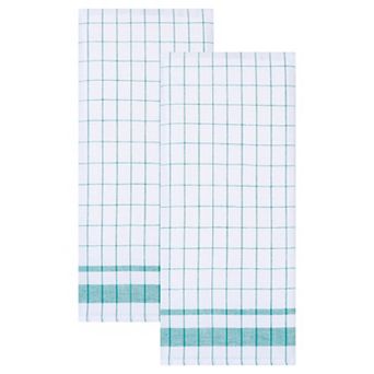 Classic Plaid Pattern Kitchen Towels, 2 Pack Absorbent Quick-Drying Cleaning Towels 16" x 28"