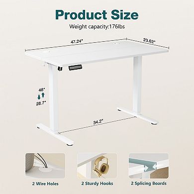 YIORTWO Electric Standing Desk, Height Adjustable Desk with Memory Presets & Hooks