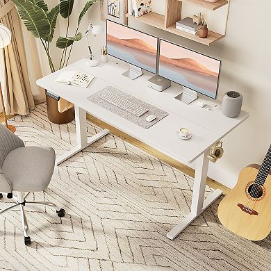 YIORTWO Electric Standing Desk, Height Adjustable Desk with Memory Presets & Hooks