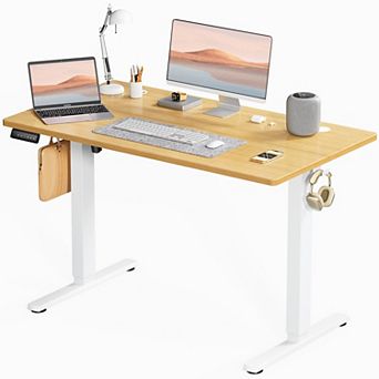 YIORTWO Electric Standing Desk, Height Adjustable Desk with Memory Presets & Hooks