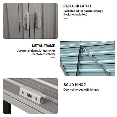 Galvanized Steel Garbage Bin Shed with Front Doors and Lifting Lids